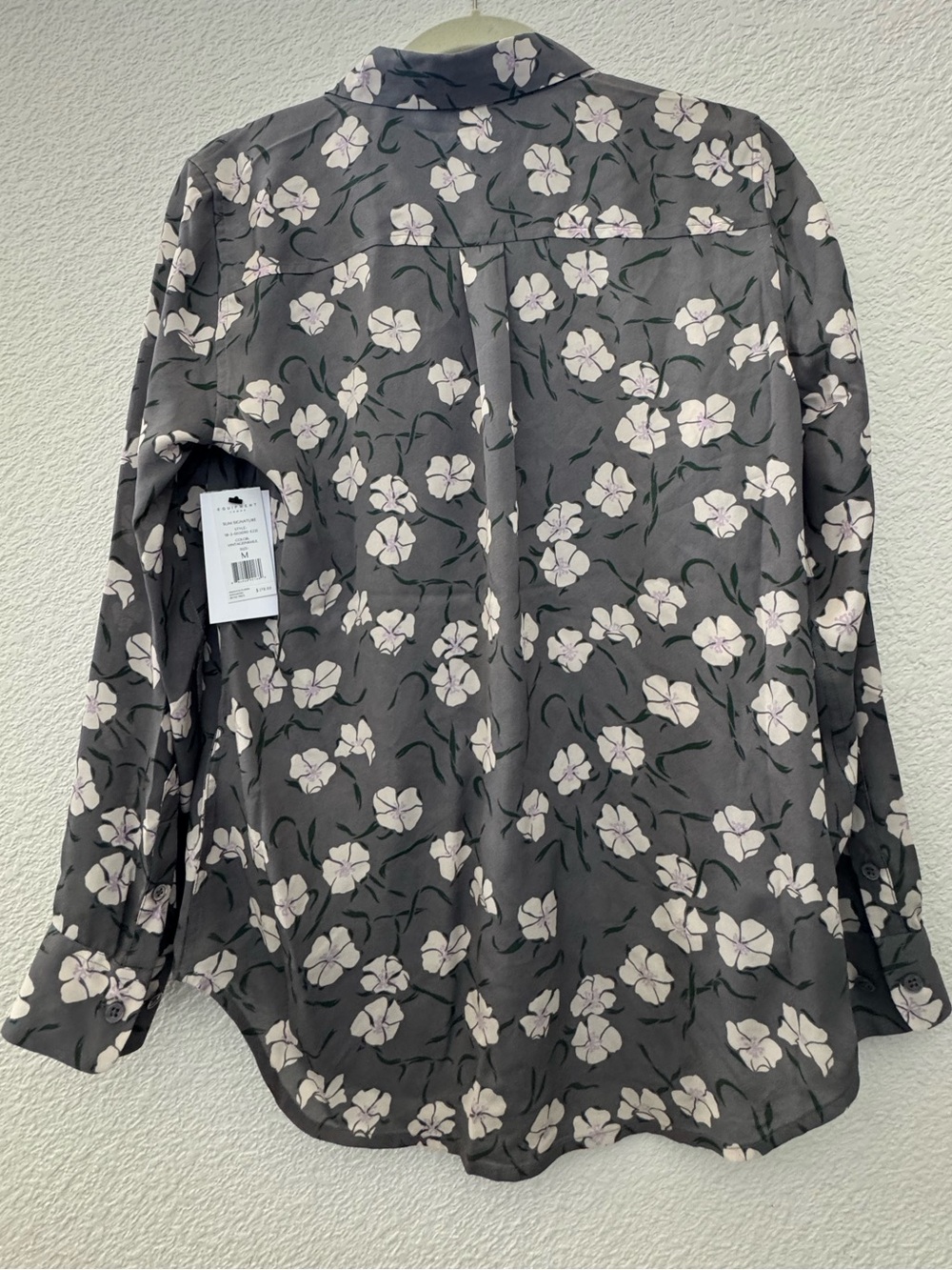100% silk Equipment button-down blouse with cream floral print